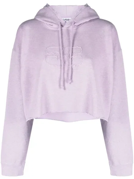 Hanorac cu glugă Ganni violet