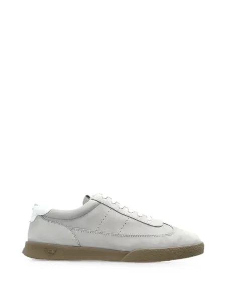 Sneakerși Emporio Armani din piele de căprioară gri