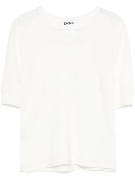 Tricou Dkny transparente alb