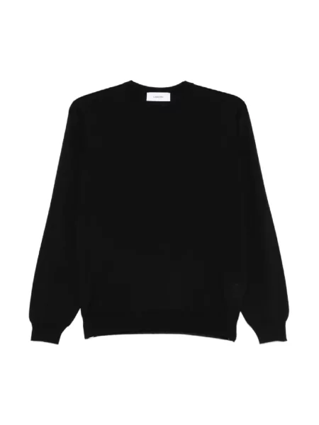 Lniany długi golf golf Lardini czarny