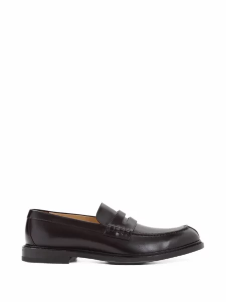 Kožené loafers Brioni hnědé