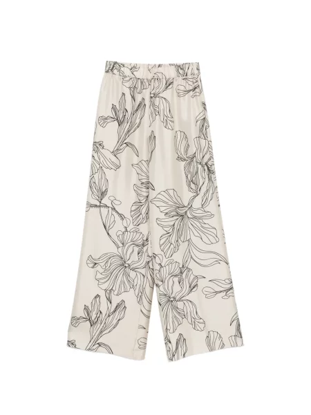 Pantaloni palazzo Rosso 35 cu model floral cu imagine