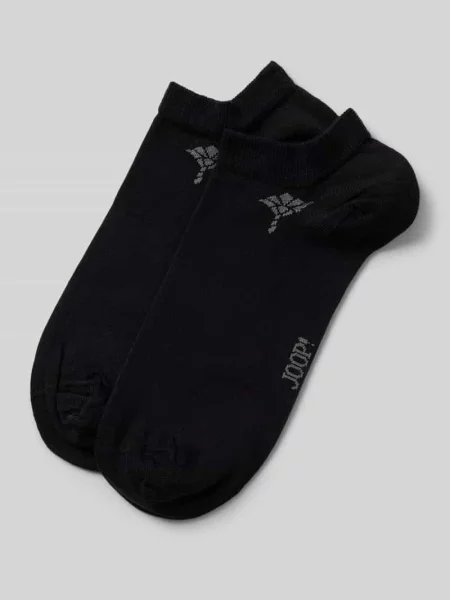 Skarpety JOOP! Collection;Mieszanka bawełny z dodatkiem streczu;Dopasowany krój;Model ‘Cornflower’;Nadruk z logo;Prążkowany ściągacz czarne