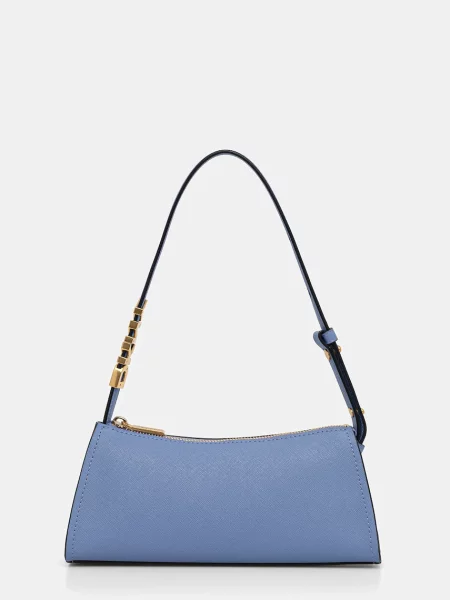 DKNY baguette kabelka kožená modrá