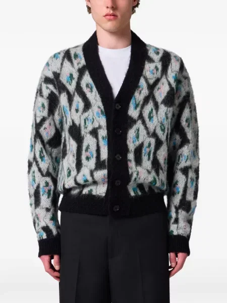 Cardigan Msgm cu model argyle gri