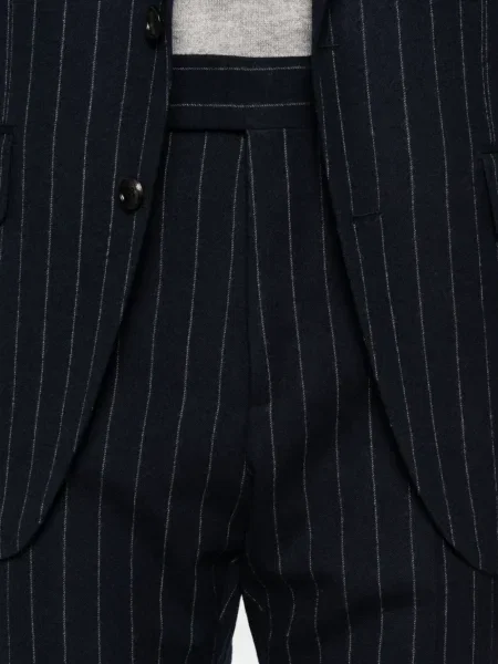 Pantaloni Tom Ford de lână cu dungi albastru
