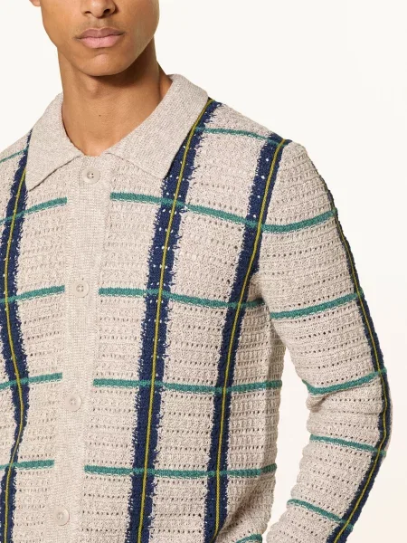 Marc O'polo Pletený Kardigan šedá/ tmavě zelená/ tmavě modrá šedý