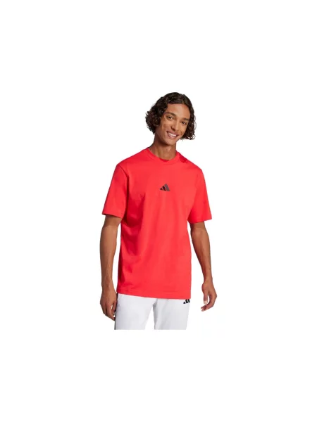 Majica Adidas od jersey s autogramom crvena