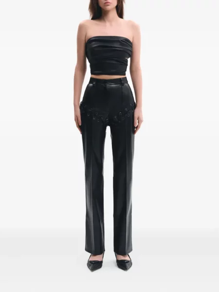 Pantaloni scurți Lika cu șireturi din dantelă negru