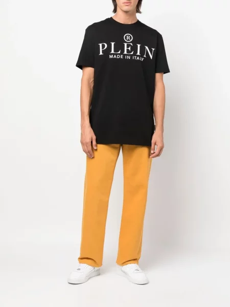 Raštuotas trumpas marškinėliai Philipp Plein juoda
