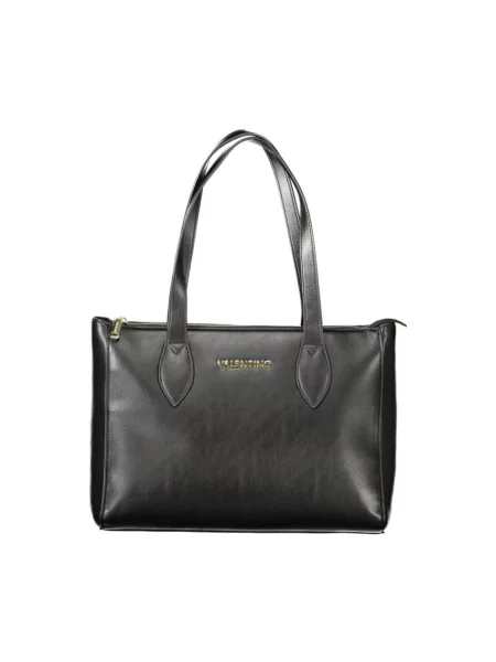 Lniana torebka Valentino Bags czarna