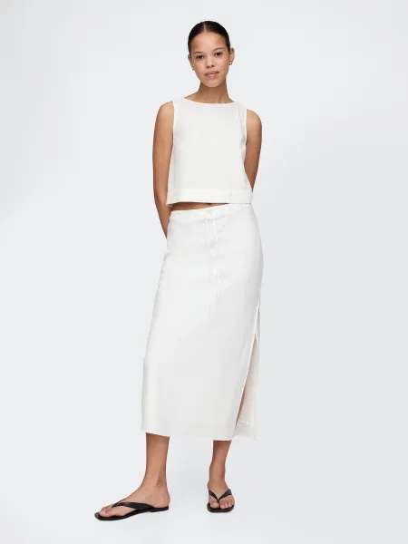 Sukienka midi Gap do kolan biała