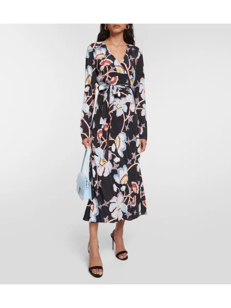 Kvetinové oblekové midi šaty Diane Von Furstenberg po kolená