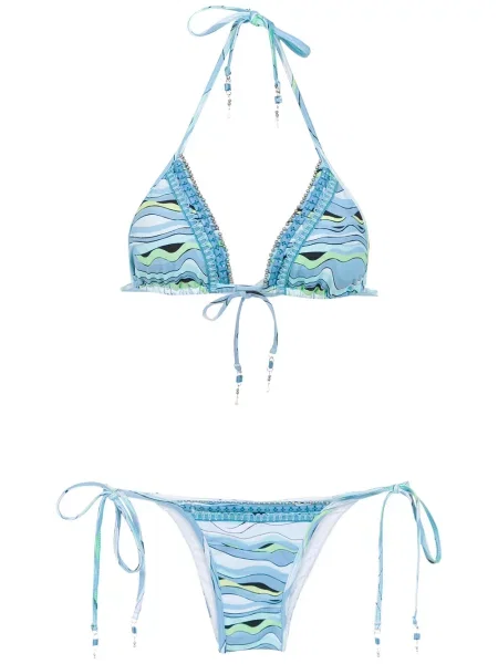 Bikini Amir Slama cu broderie albastru