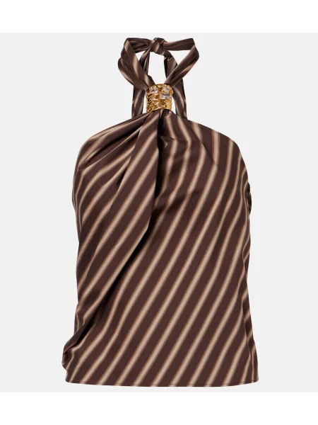 Top Jacques Wei w paski brązowy