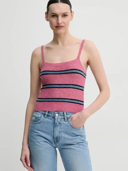 Vlněný top Samsøe Samsøe růžový
