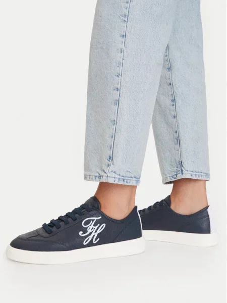 Tenisice Tommy Hilfiger Th Icon Court Script Premium Tamnoplava
