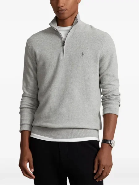 Lniana czapka z daszkiem Polo Ralph Lauren z okrągłym dekoltem niebieska