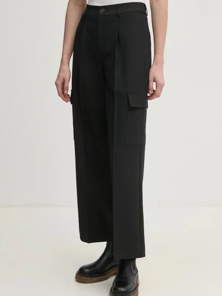 Calvin Klein Jeans spodnie fason cargo high waist czarny