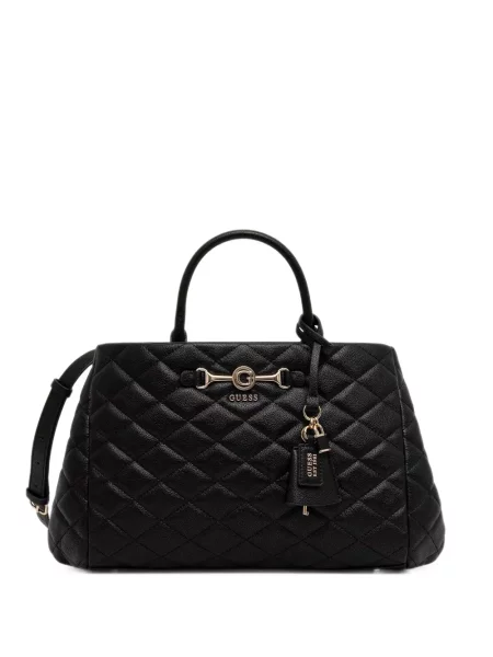 Matlasat geantă shopper Guess cu autograf negru