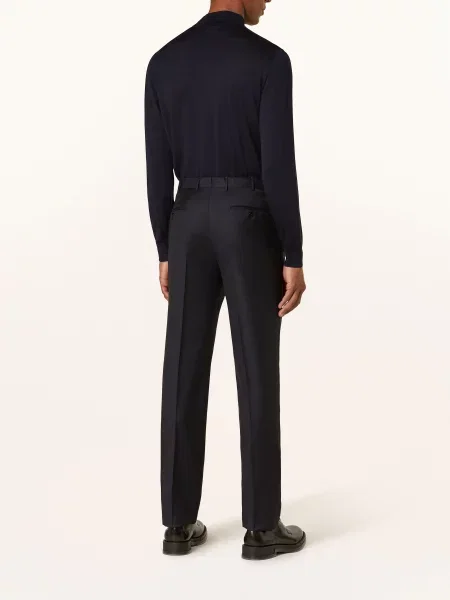 Zegna Spodnie Regular Fit blau granatowe