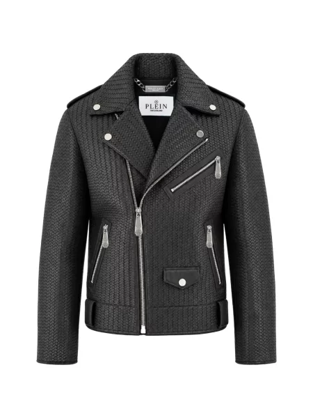 Geanta de piele Philipp Plein negru