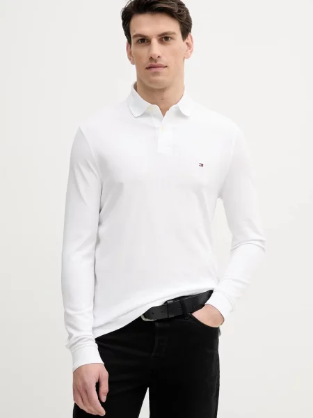 Tricou cu mânecă lungă Tommy Hilfiger alb