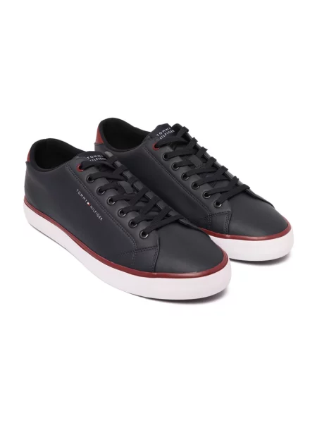 Lniane trampki Tommy Hilfiger czarne