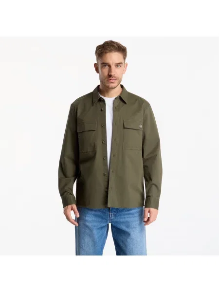 Koszula Calvin Klein Jeans Ls Comfort Cotton Easy Overshirt Olive Night L oliwkowa