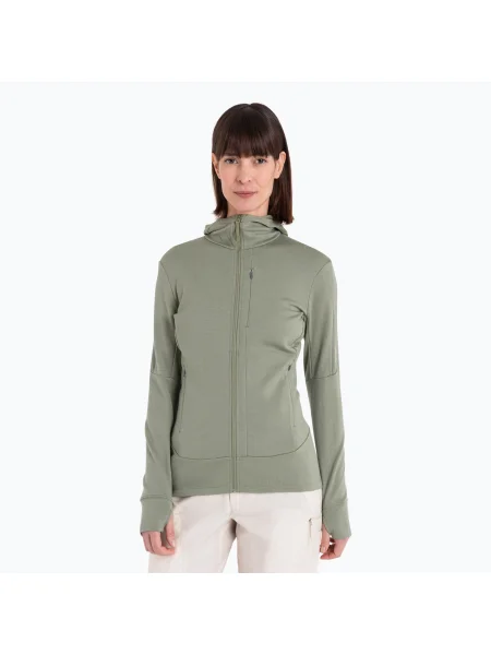 Icebreaker femei trekking sacou Merino Quantum IV Zip Hoodie lichen