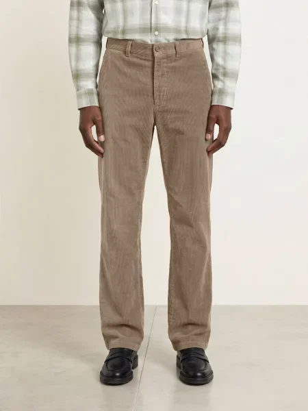 Arket Kordové Kalhoty Wide Fit béžová