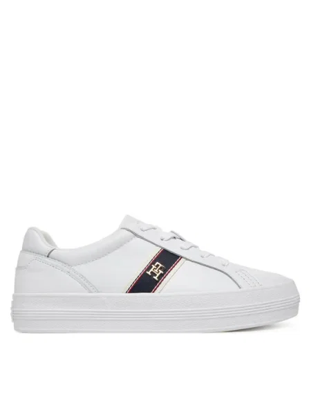 Кожени маратонки Tommy Hilfiger VULC WEBBING SNEAKER бяло