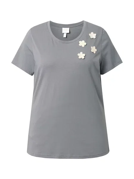 Ulla Popken Tricou gri / lână alb