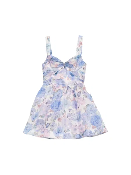 Sukienka mini Zimmermann tiulowa drapowana fioletowa