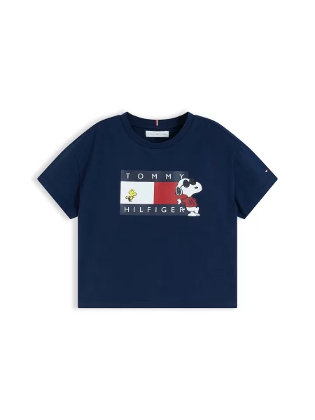 TOMMY HILFIGER Tricou PEANUTS bleumarin / galben / roșu alb