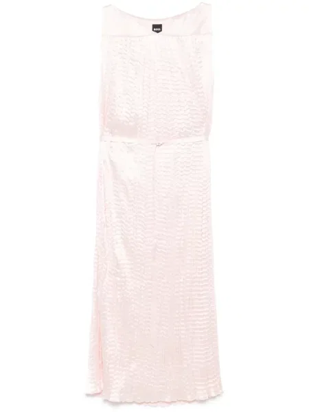 Sukienka midi Boss do kolan garniturowa różowa