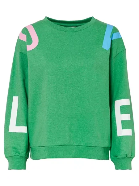Bluza oversize z miękkiej mieszanki bawełny zielona