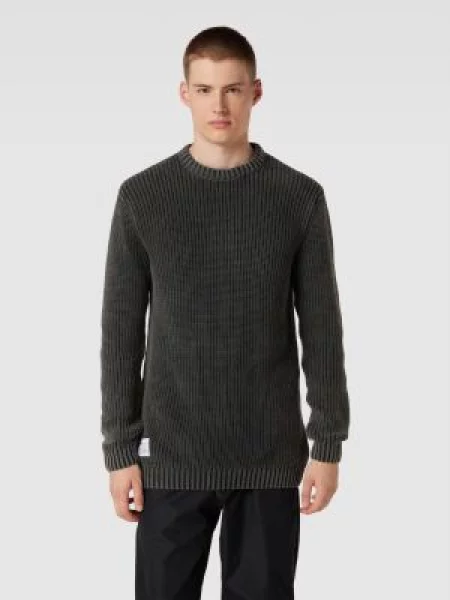 Sweter z dzianiny z detalem z logo model ‘Acid’ Alpha Industries czarny
