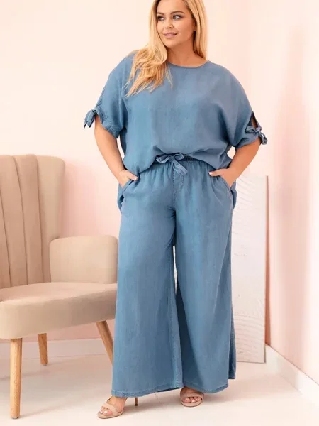 Szeroka bluzka Kesi Włoski wiązana