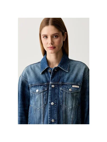Calvin Klein Jeans džínsová bunda dámska modrá