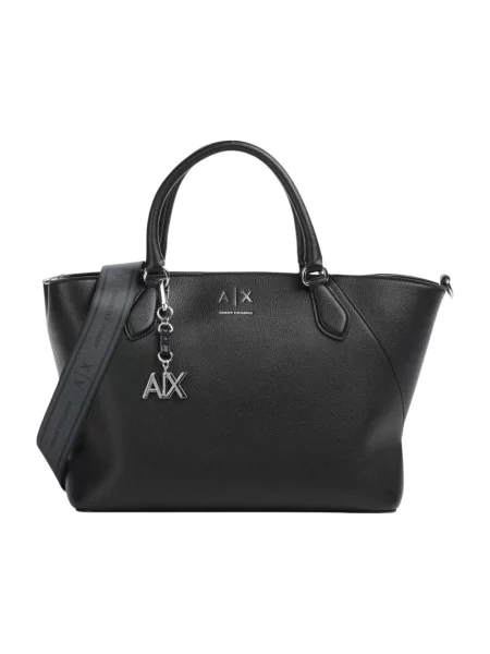 Armani Exchange torebka tote z imitacji skóry czarna