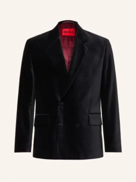 Hugo Oblekové Sako Karlo Modern Fit Z Sametu black černé