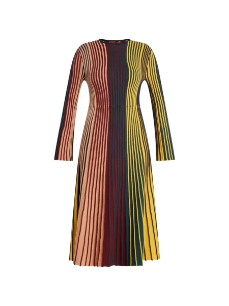 Sukienka maxi Simon Miller w paski do kolan garniturowa brązowa