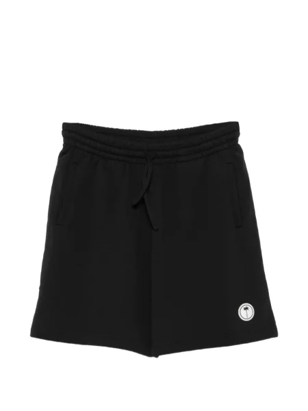 Pantaloni scurți Palm Angels cu autograf cu cordon negru