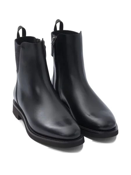 Botine chelsea Brunello Cucinelli din piele negru