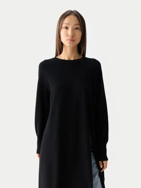 GOBI Cashmere Rochie tricotat Gobi Cashmere Side-Slit Maxi Dress' negru
