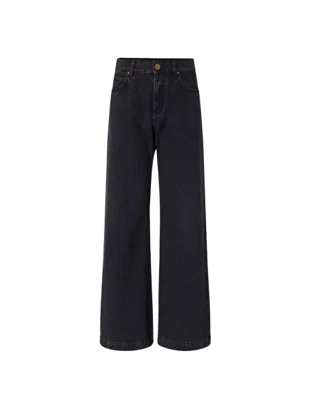 PINKO Džíny PINKO WANDA WAIST DOWN WIDE LEG WASHED BLACK PANTALONE' černá