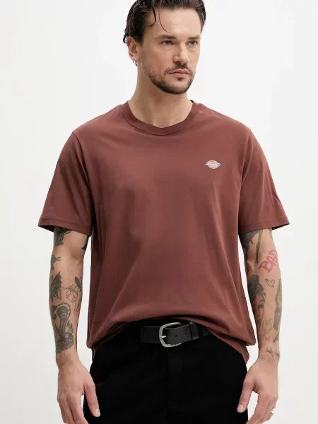 Тениска Dickies с изчистен дизайн кафяво