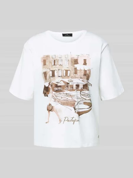 T-shirt z nadrukiem z motywem model City' Monari biała