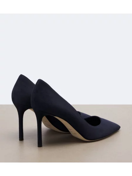 Pantofi cu toc Jimmy Choo din piele de căprioară albastru